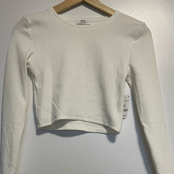 Ardene White Longsleeve Ribbed Crop Top NWT - Picture 1 of 5